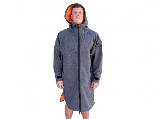 BEACH COAT -GREY/ORANGE