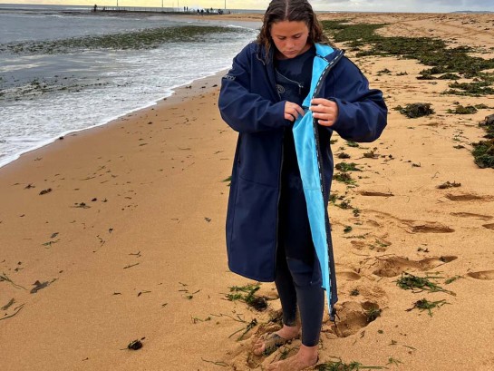 BEACH COAT -NAVY/CYAN marçon yachting