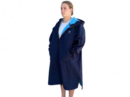 BEACH COAT -NAVY/CYAN