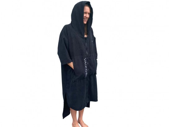 Full Zip Hooded Towel - Black